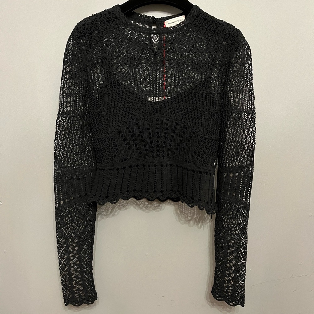 BNWT Alexander McQueen Black Patchwork Lace Top, size M - Picture 5 of 12